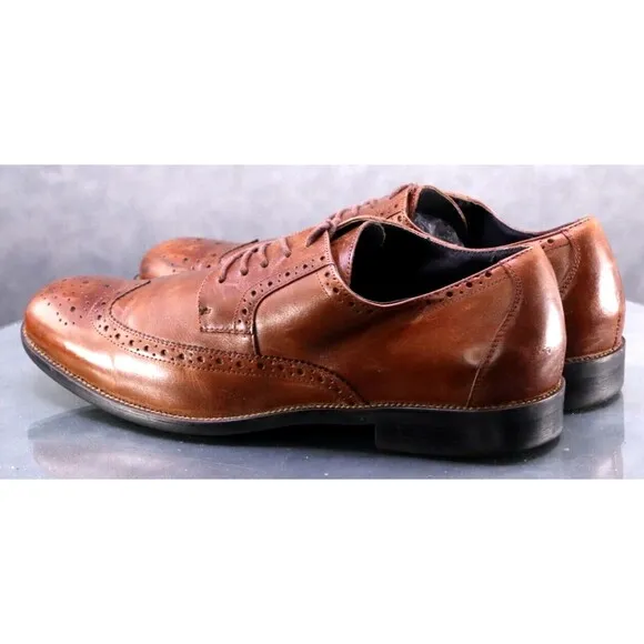 Stacy Adams Men's Wingtip Dress Shoes Size 10 Leather Brown