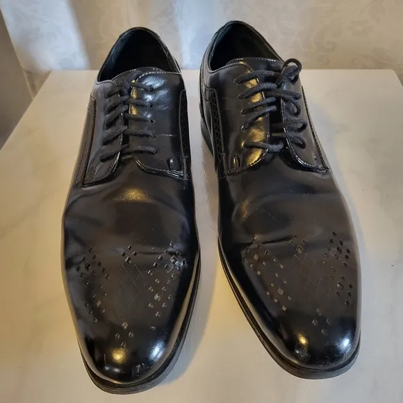 Stacy Adams Plain Toe Men's Oxford, Derby Dress Shoes, Size 11.5m, Black