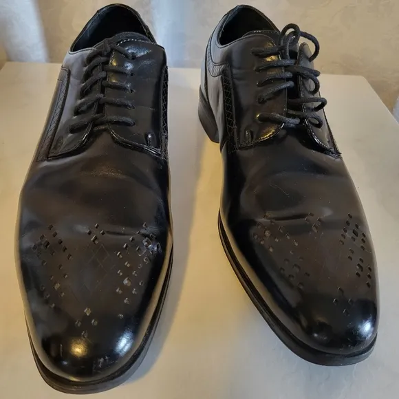 Stacy Adams Plain Toe Men's Oxford, Derby Dress Shoes, Size 11.5m, Black
