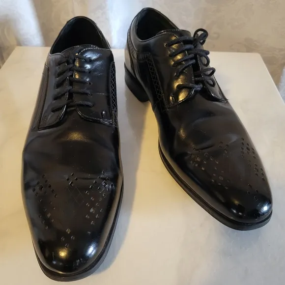 Stacy Adams Plain Toe Men's Oxford, Derby Dress Shoes, Size 11.5m, Black