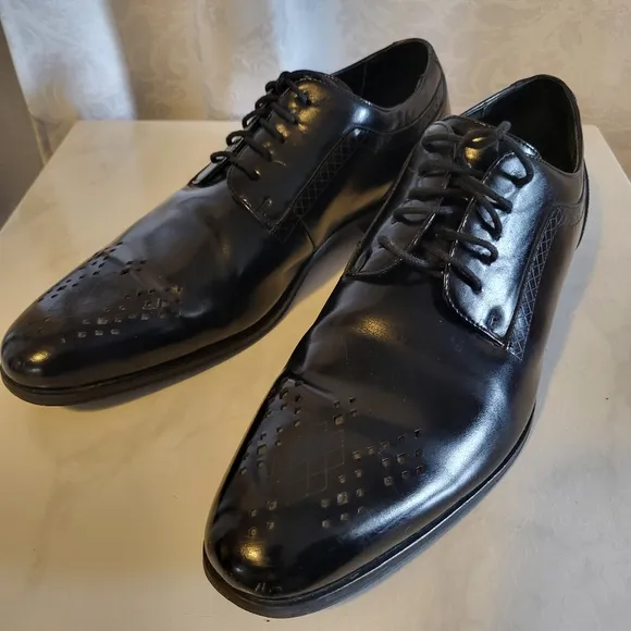 Stacy Adams Plain Toe Men's Oxford, Derby Dress Shoes, Size 11.5m, Black