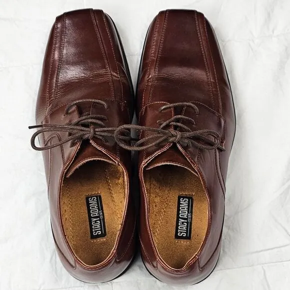 Stacy Adams Brown Leather Oxford Lace Up‎ Shoes Men's Size 9.5