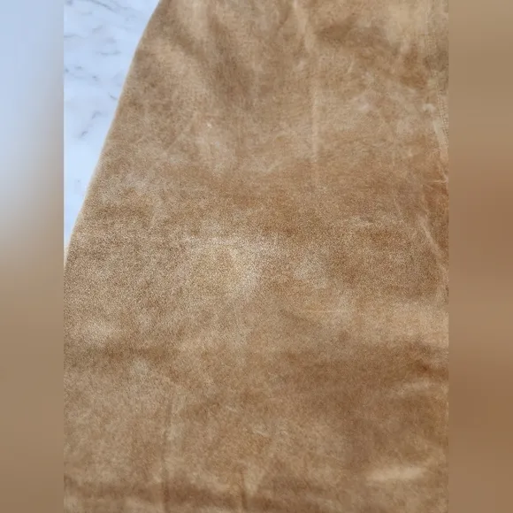 Stan Herman Studio Tan suede leather Maxi Skirt with lining Western