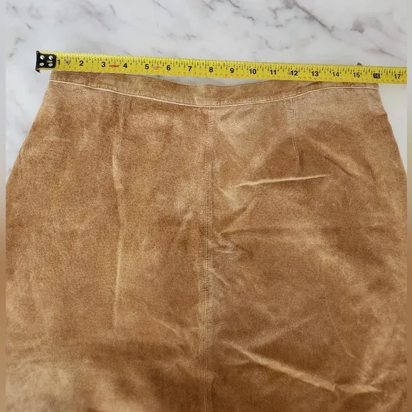 Stan Herman Studio Tan suede leather Maxi Skirt with lining Western