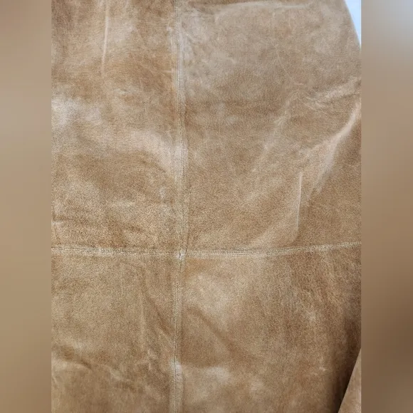 Stan Herman Studio Tan suede leather Maxi Skirt with lining Western