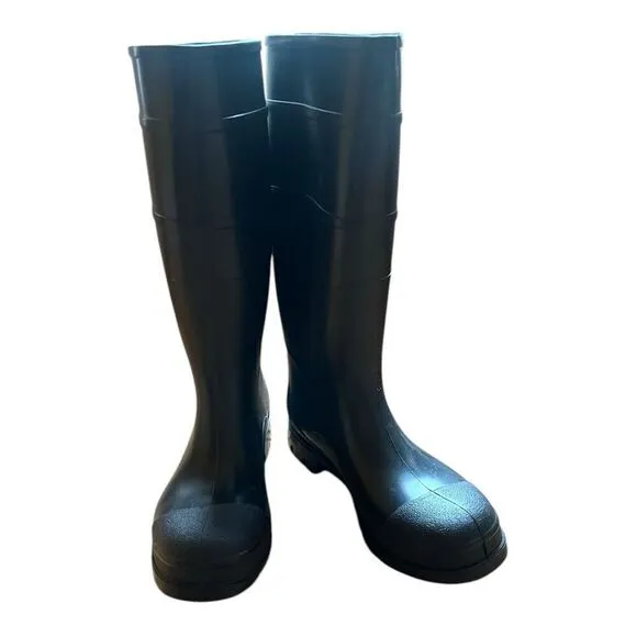 Stansport Rubber Plain Toe Knee Boots Black Workwear Farm Ranch Mens Sz 10 Weath