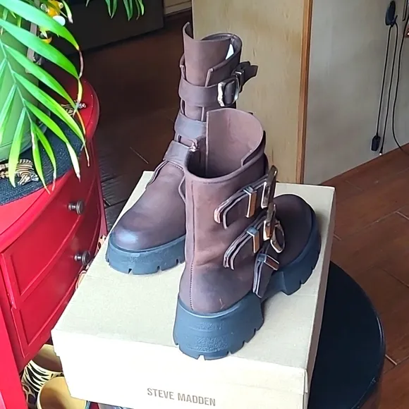 Steve Madden Buckle Ankle Boots
