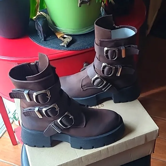 Steve Madden Buckle Ankle Boots