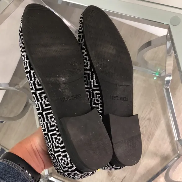 ❤️Steve Madden Men’s Black/White Calculus Slip-on Loafers Dress Shoes, S…