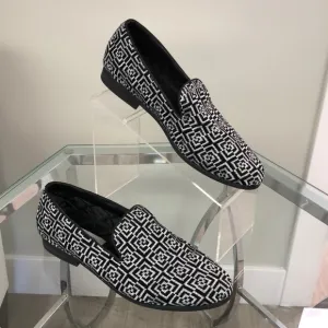 ❤️Steve Madden Men’s Black/White Calculus Slip-on Loafers Dress Shoes, S…