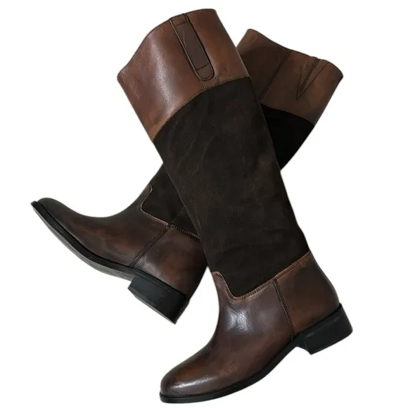 Steve Madden Ritte brown leather and suede riding boots size 7