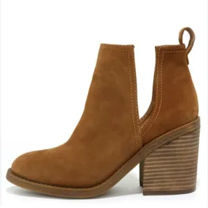 Steve Madden Sharini Chestnut Suede Leather Ankle Booties New