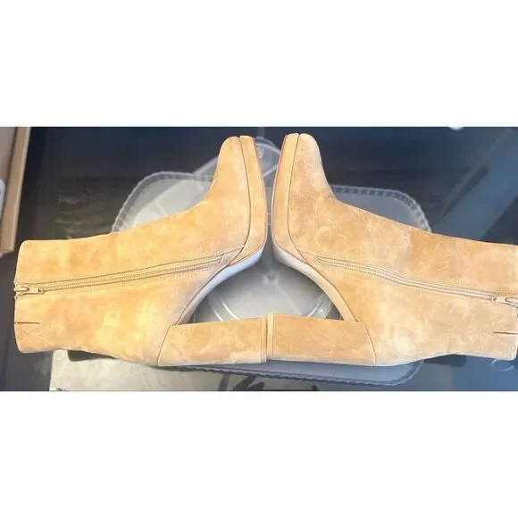 Steve Madden Main Tan Suede Ankle Platform Boots Women’s Shoes Size 8.5 Medium
