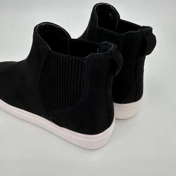 Steven by Steve Madden Hi Top Black Suede Leather Pull On Sneaker Women Size 6.5