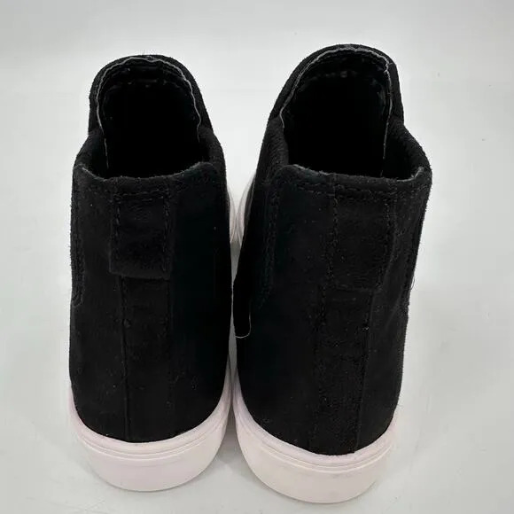 Steven by Steve Madden Hi Top Black Suede Leather Pull On Sneaker Women Size 6.5