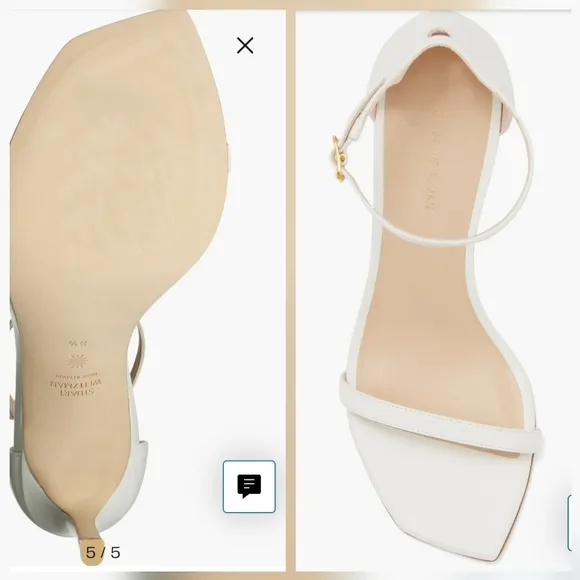 Stuart Weitzman Amelina Leather Ankle-Strap Sandals