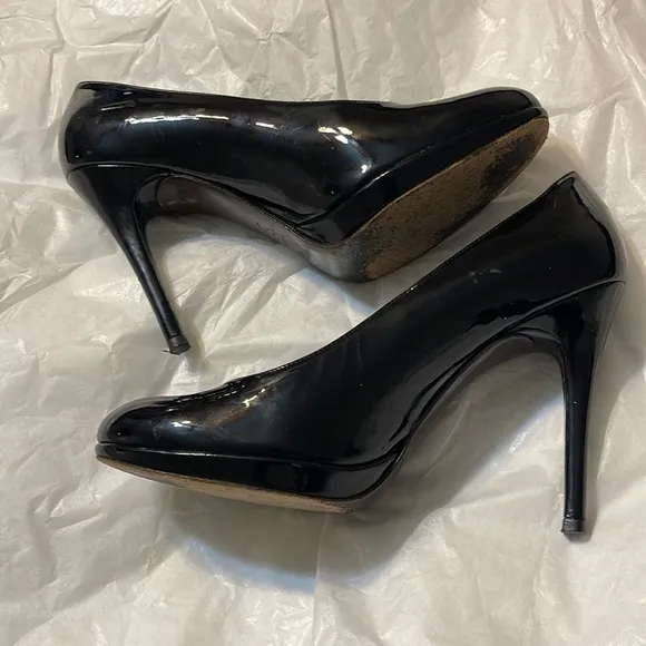 Stuart Weitzman Black Patent Leather High Heels Shoes Size 8.5