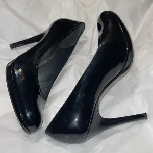 Stuart Weitzman Black Patent Leather High Heels Shoes Size 8.5