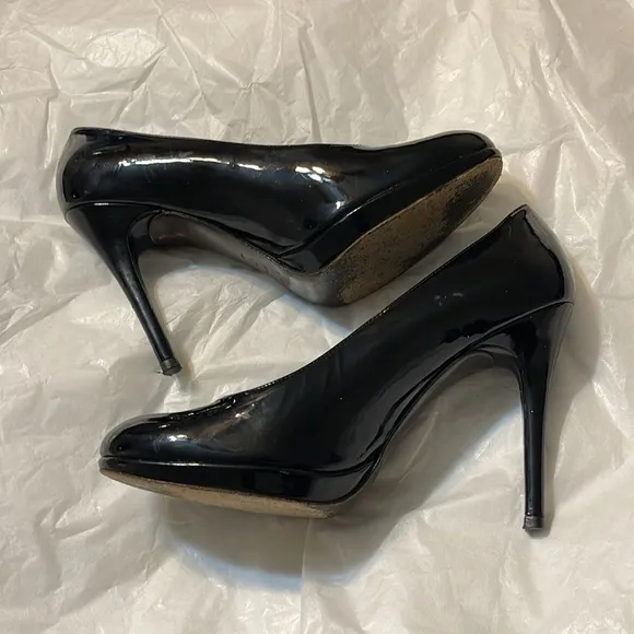 Stuart Weitzman Black Patent Leather High Heels Shoes Size 8.5