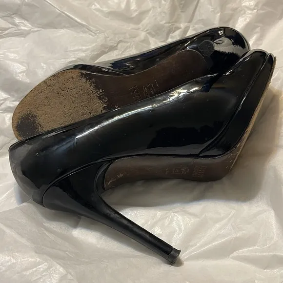 Stuart Weitzman Black Patent Leather High Heels Shoes Size 8.5