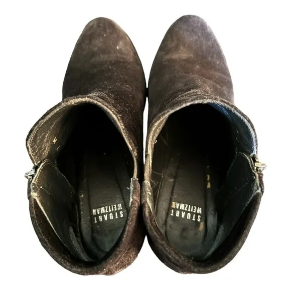 Stuart Weitzman Black Suede Ankle Boots, Size 7