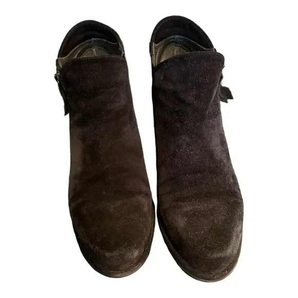 Stuart Weitzman Black Suede Ankle Boots, Size 7