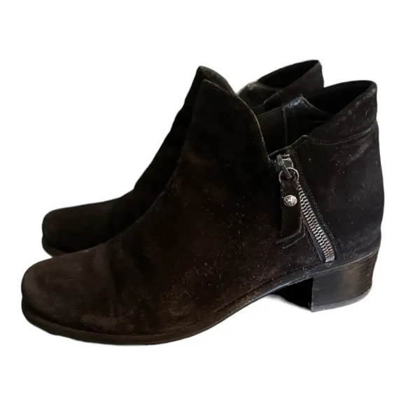 Stuart Weitzman Black Suede Ankle Boots, Size 7