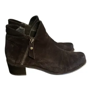 Stuart Weitzman Black Suede Ankle Boots, Size 7