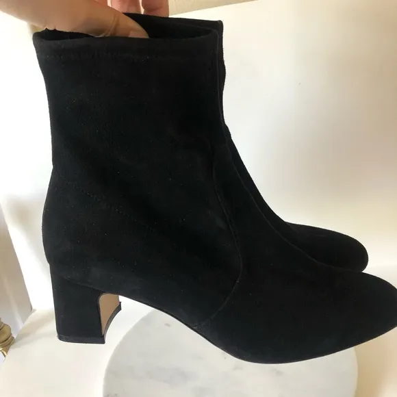 Stuart Weitzman Black Suede Mila Ankle Boots