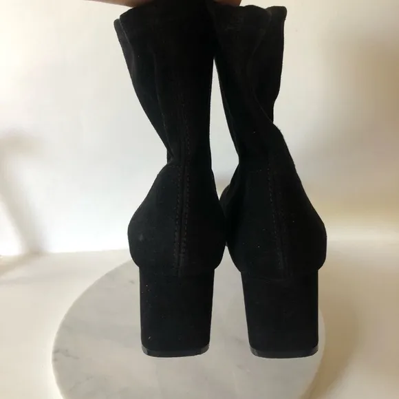 Stuart Weitzman Black Suede Mila Ankle Boots