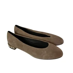 Stuart Weitzman Chic pearl Brown suede flat Shoes size 10M