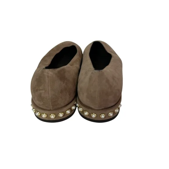 Stuart Weitzman Chic pearl Brown suede flat Shoes size 10M