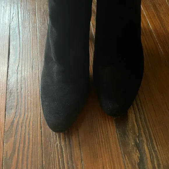 Stuart Weitzman Demi Over the knee black suede high heel boots size 8.5