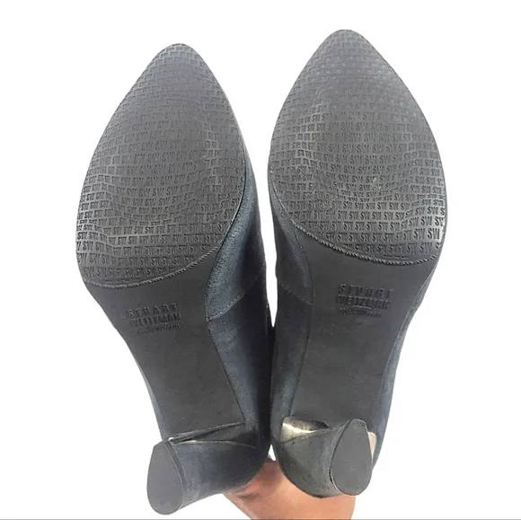 Stuart Weitzman Gray Suede Gold Tone Heeled Boots