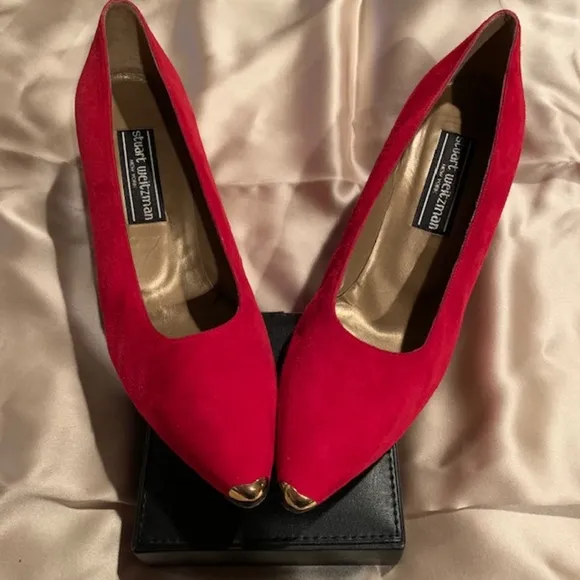 Stuart Weitzman Red Suede Pumps