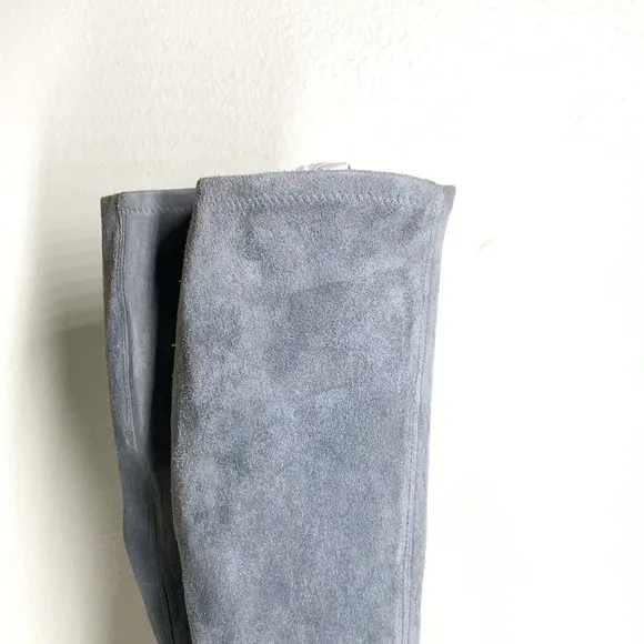 Stuart Weitzman The Milla 60 Boots 6 Gray Suede Stretch Under The Knee Length
