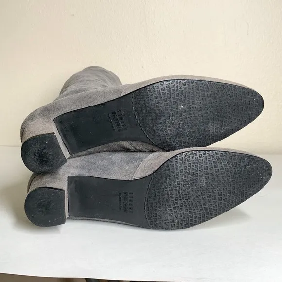 Stuart Weitzman The Milla 60 Boots 6 Gray Suede Stretch Under The Knee Length