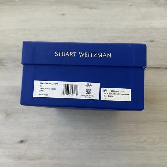 Stuart Weitzman Sawyer Braided Rubber Sandals Black 7 NWT IN BOX