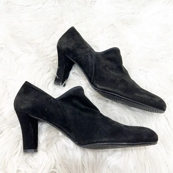 Stuart Weitzman Black Suede Ankle Booties 10