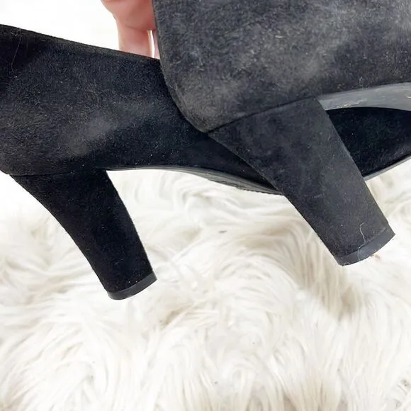 Stuart Weitzman Black Suede Ankle Booties 10