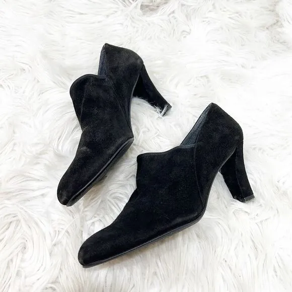 Stuart Weitzman Black Suede Ankle Booties 10