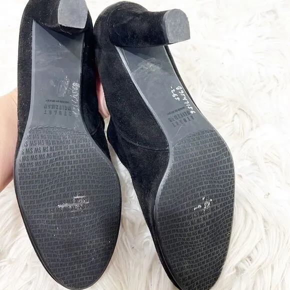 Stuart Weitzman Black Suede Ankle Booties 10