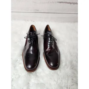 Studio Belvedere Mens Oxford Dress Shoes Red Burgundy Leather Wingtip Brazil 9.5