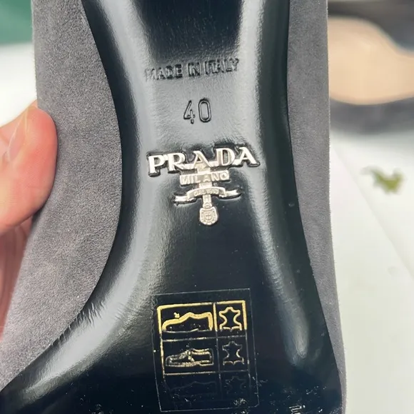 suede prada pumps