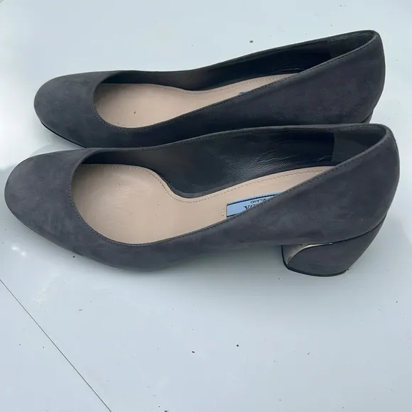 suede prada pumps