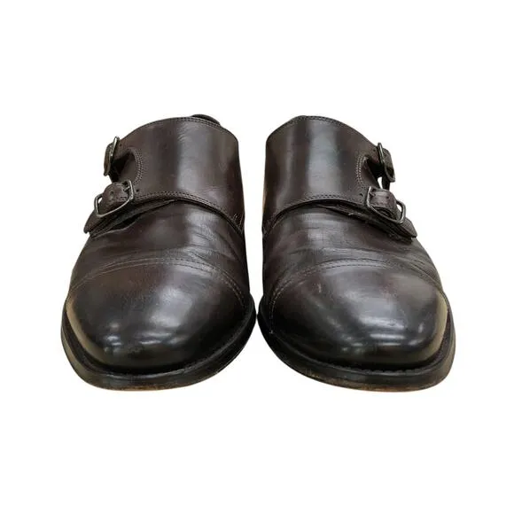 Suitsupply Mens Size 8.5 Dress Shoes Double Monk Strap Calf Leather *TINY FLAW