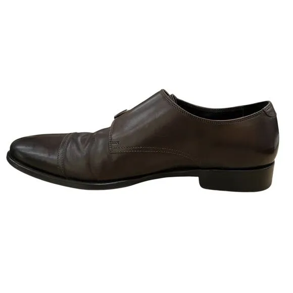 Suitsupply Mens Size 8.5 Dress Shoes Double Monk Strap Calf Leather *TINY FLAW