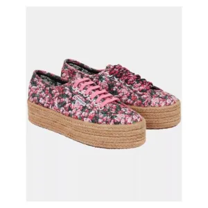 SUPERGA Womens Pink Flatform Limited Edition Mary Katrantzou Almond  Shoes 6.5
