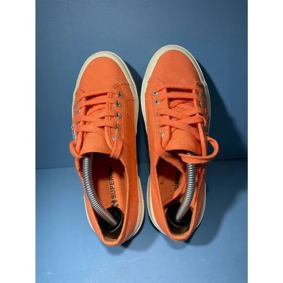 Superga Women's Size 6 US Coral Lace Up Low Top Lace Up Canvas  Shoes M 4,5