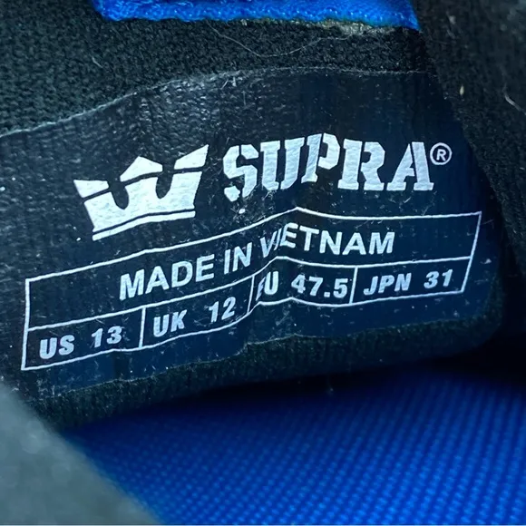 SUPRA Antwuan Dixon Blue Suede Sneakers Low Skate Shoes Men’s Size 13 - NEW